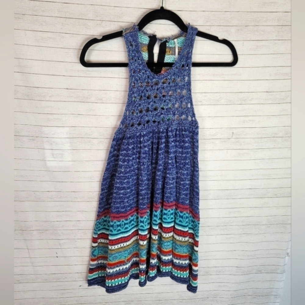FREE PEOPLE RARE HEARTS SLEEVELESS TUNIC, SZ LARGE - Picture 2 of 14